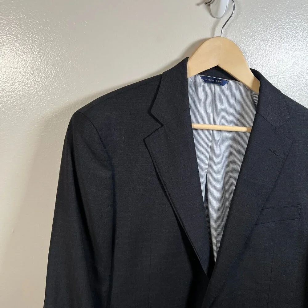 Brooks Brothers Explorer Blazer Jacket Size 44 L Madison Fit Gray Career Work